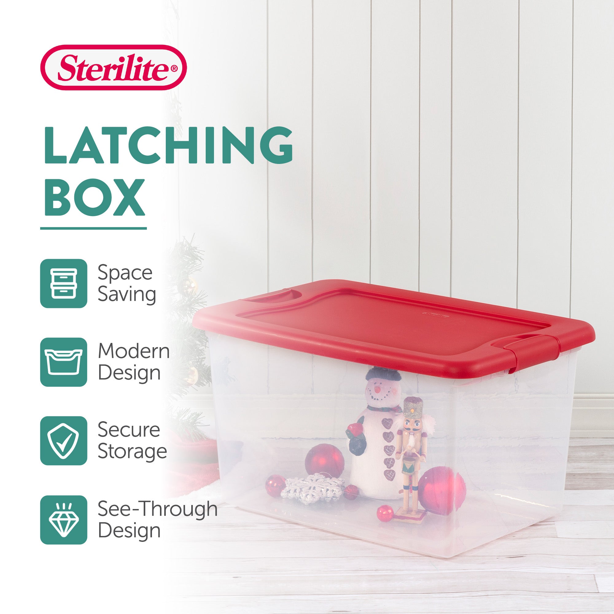 Sterilite 64 Qt. Clear Plastic Latching Lid Storage Bin Container Tote, 6 Pack - VMInnovations
