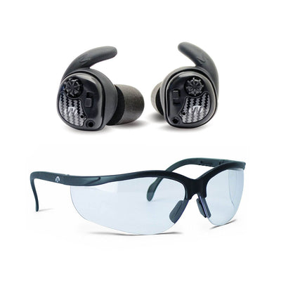 Walker's Silencer Shooting Protection Digital Ear Buds + Clear Lens Glasses