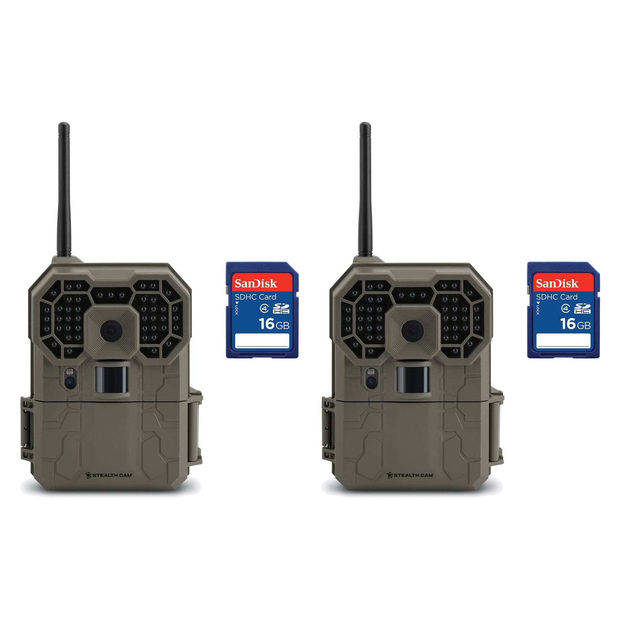 Stealth Cam GXW 12MP 1080p HD iOS & Android Game Camera, 2 Pack + 16GB SD Cards