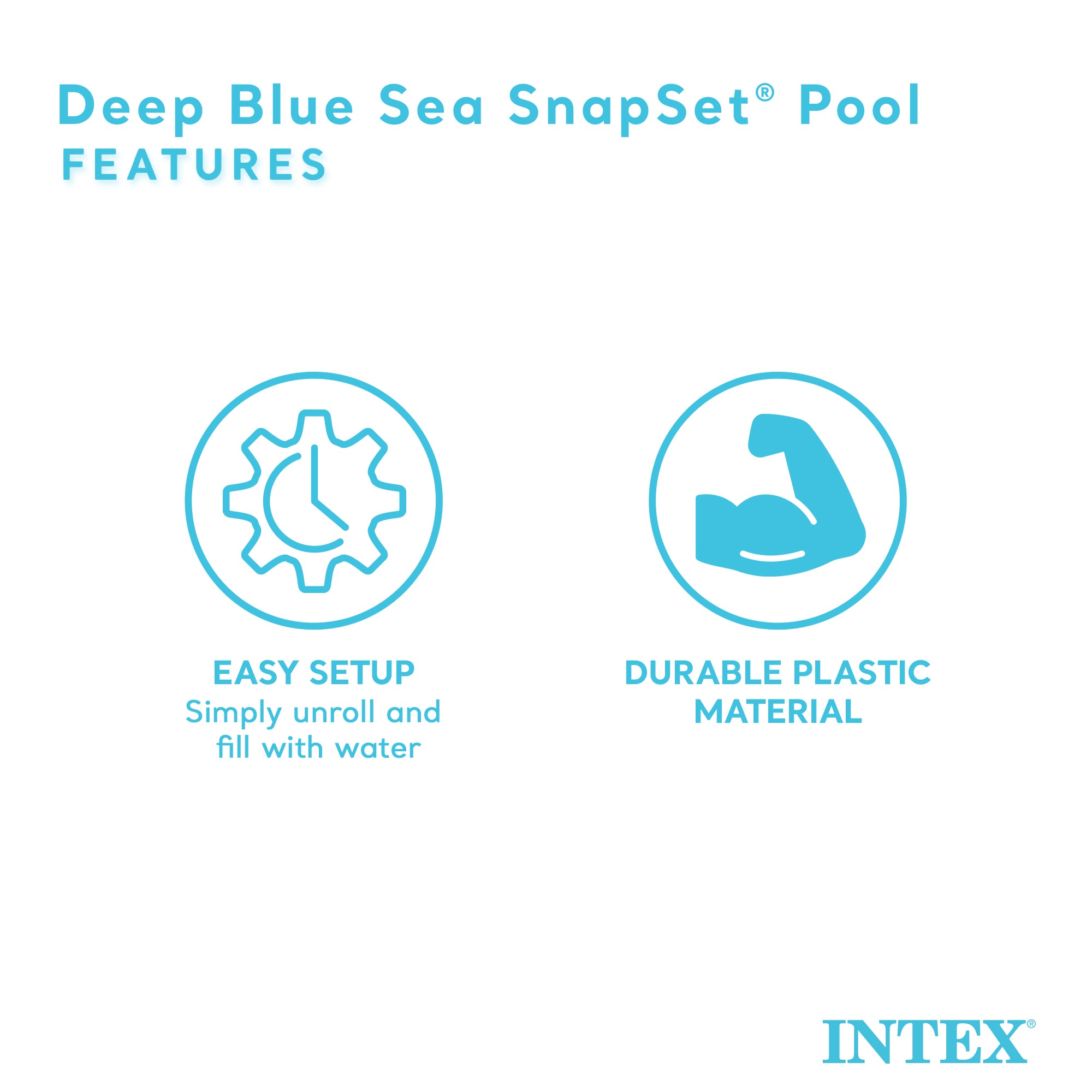 Intex 8ft x 18in SnapSet Kiddie 8 x 8' Instant Swimming Pool, Sea Blue (Used)
