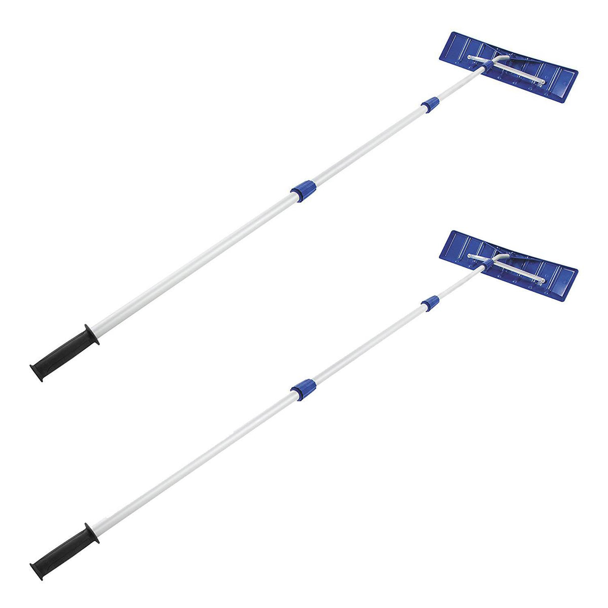 Snow Joe Telescoping Snow Shovel Roof Poly Blade Rake w/ 21' Extension (2 Pack)