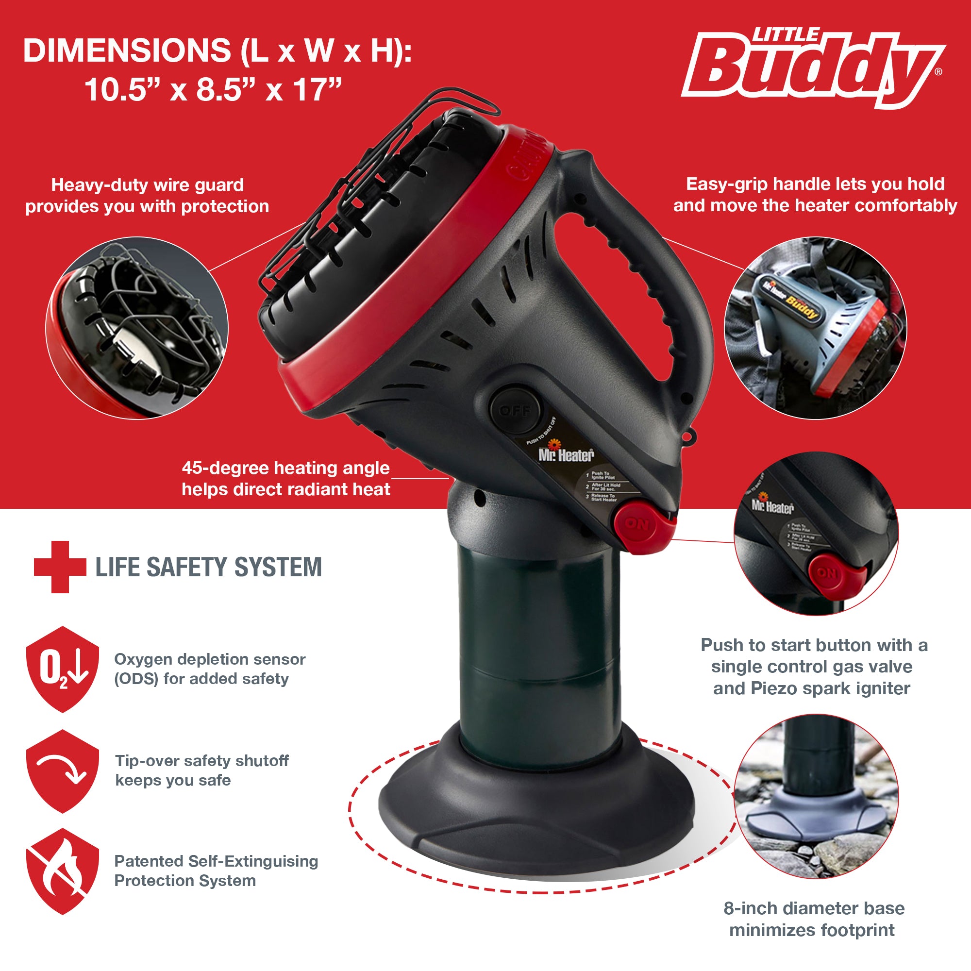 Mr Heater 3800 BTU Indoor Outdoor Little Buddy Propane Heater (Open Box) - VMInnovations