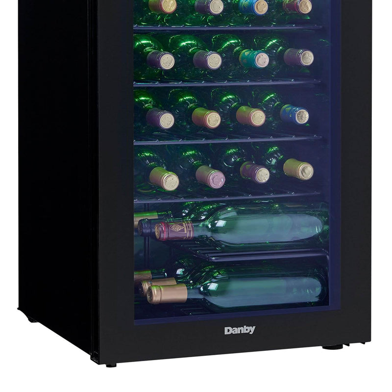 Danby 36 Bottle Electric Wine Cooler Cellar Storage Mini Bar Refrigerator, Black