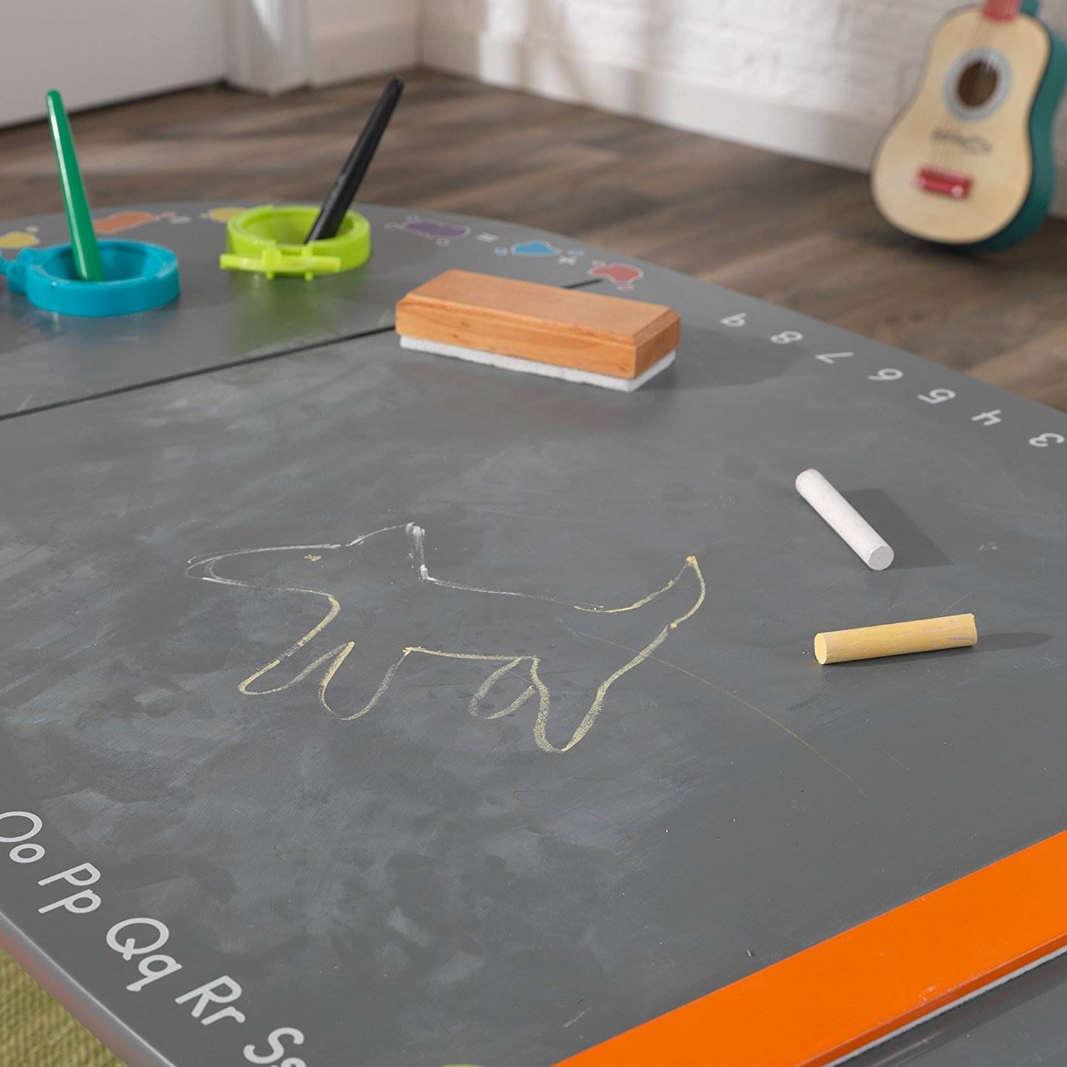 KidKraft Kids 3+ Black Chalkboard Mini Wooden Art Table w/ Stools (Open Box)