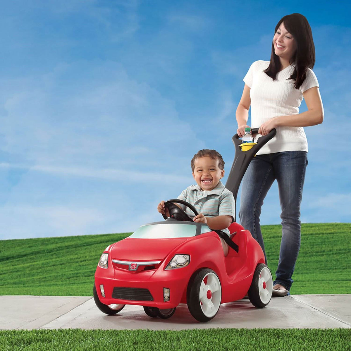Step2 Easy Steer Childrens Sportser Ride On Car Push Pull Toy, Red (Used)