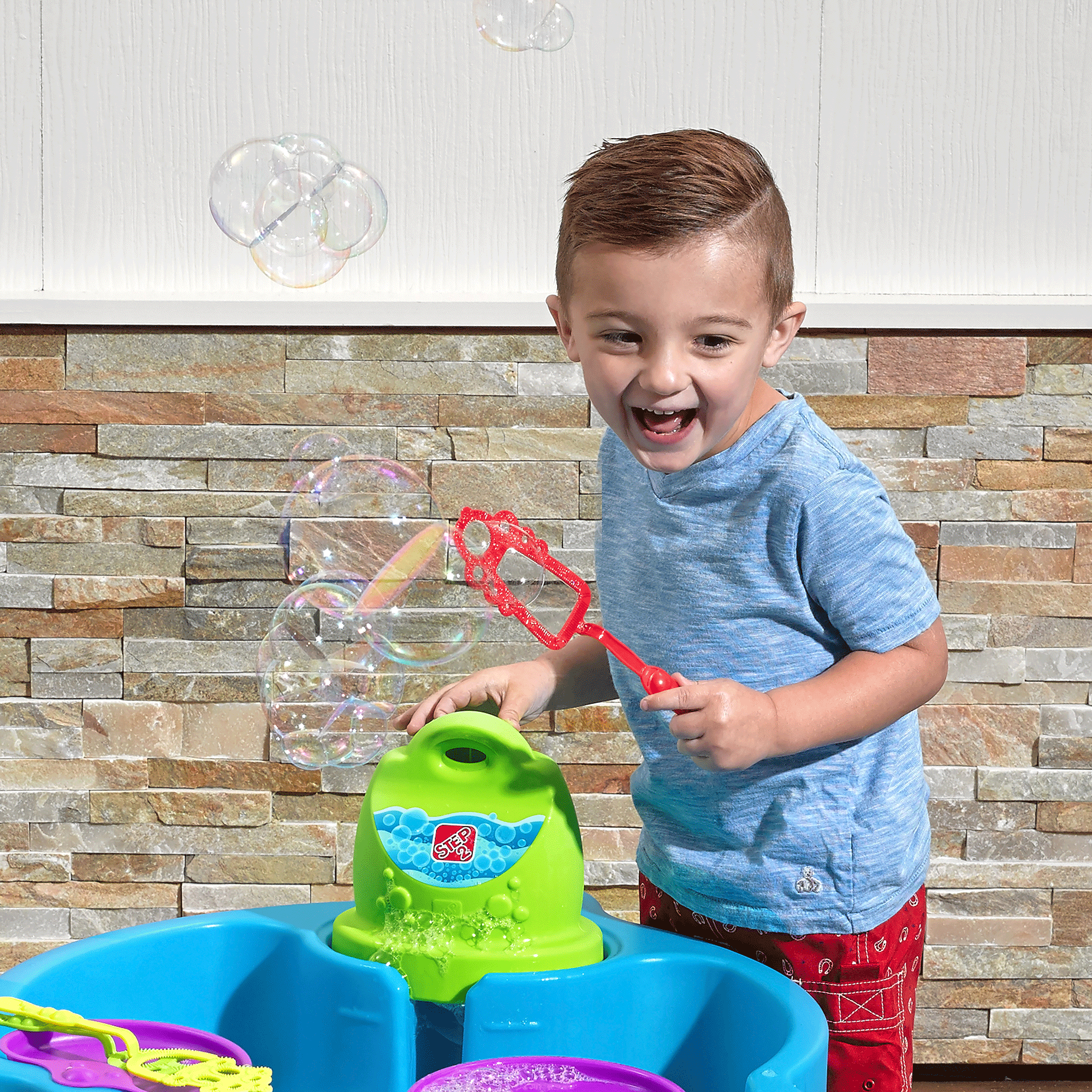Step2 Big Bubble Blower Splash Kids Indoor & Outdoor Water Play Table Set