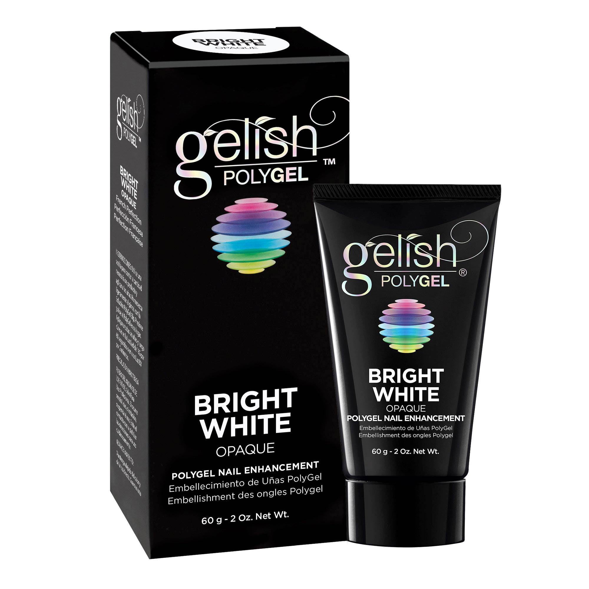 Gelish PolyGel Professional Nail Enhancement Bright White Opaque Shade, 2 Ounces