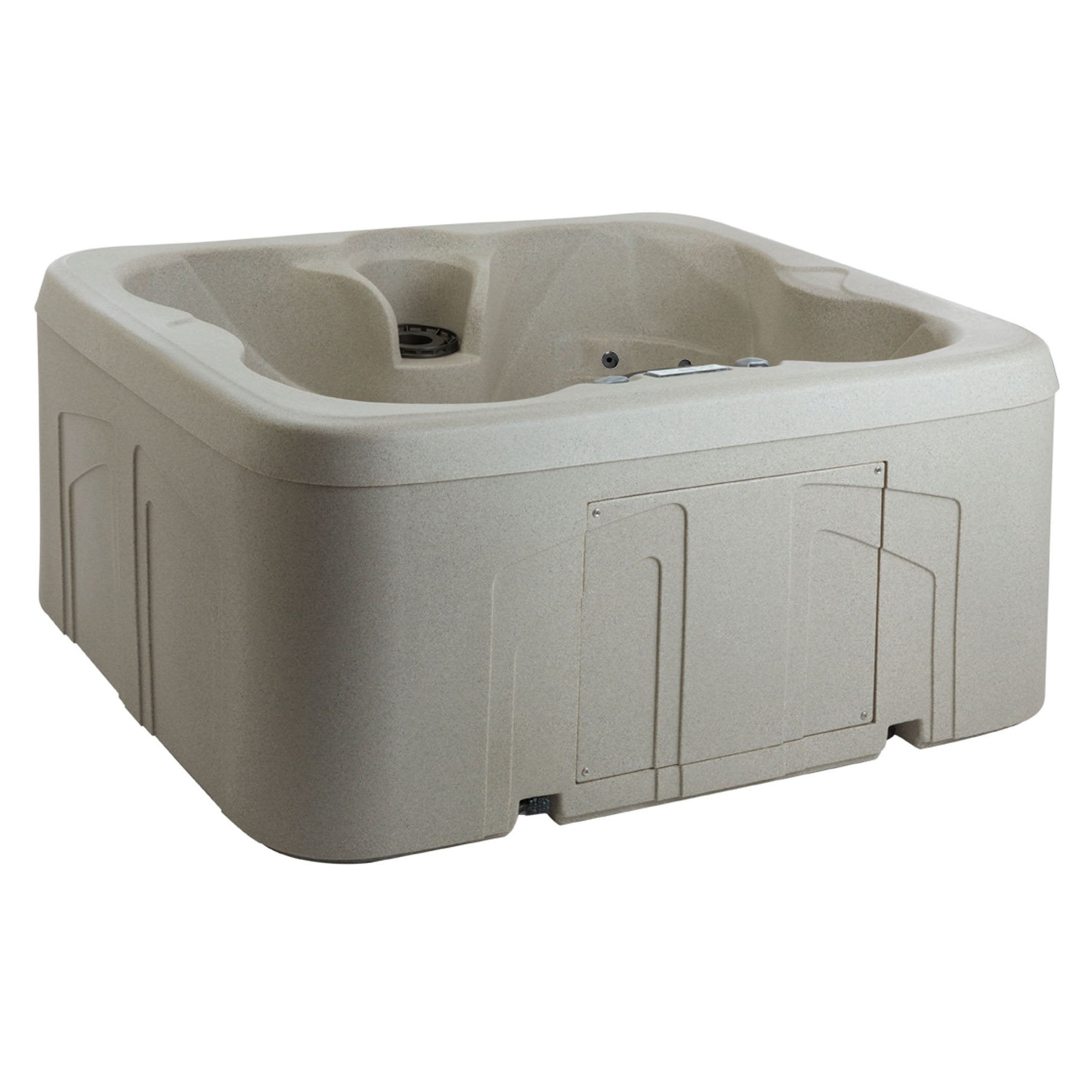 LifeSmart 4 Person Square Hot Tub Spa w/ 13 Jets & Cover w/ Steps (2 Pack)