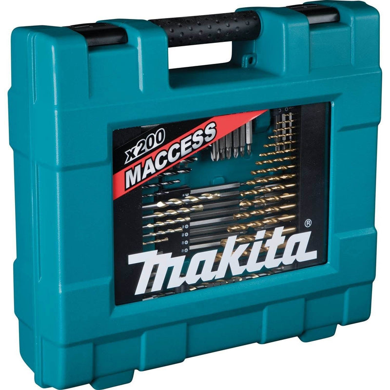 Makita 200 Piece Metal Wood Masonry Drilling Fastening Metric Bit Hand Tool Set