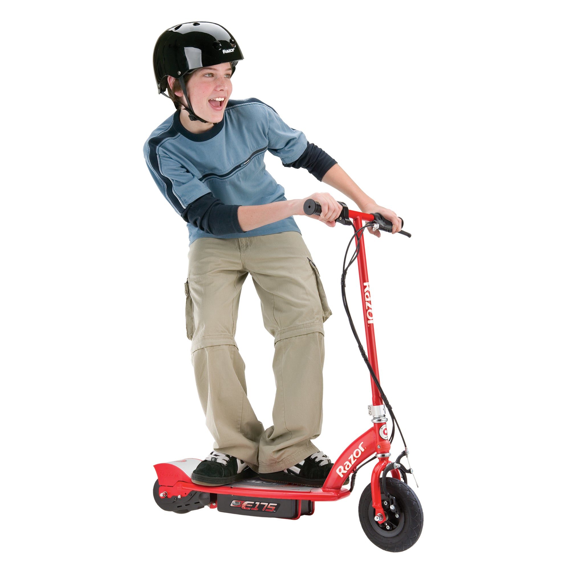 Razor E175 Kids Ride On 24V Motorized Battery Powered Electric Scooter Toy, Red - VMInnovations