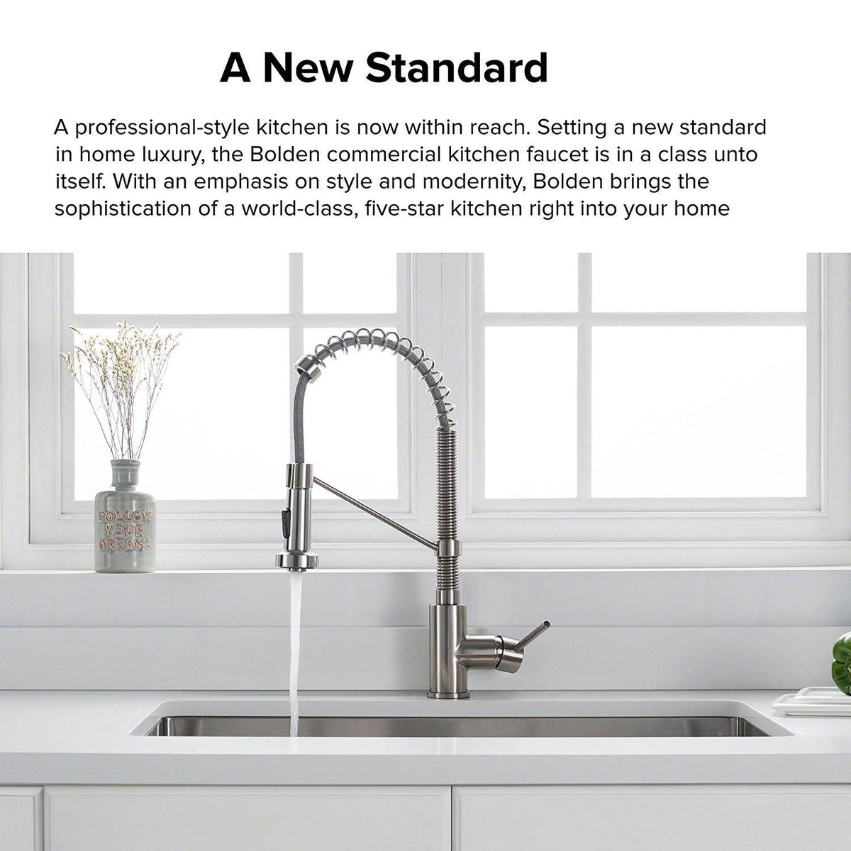 Kraus Bolden 18" Kitchen Faucet w/ Pull Down Sprayhead, Matte Black (Open Box)