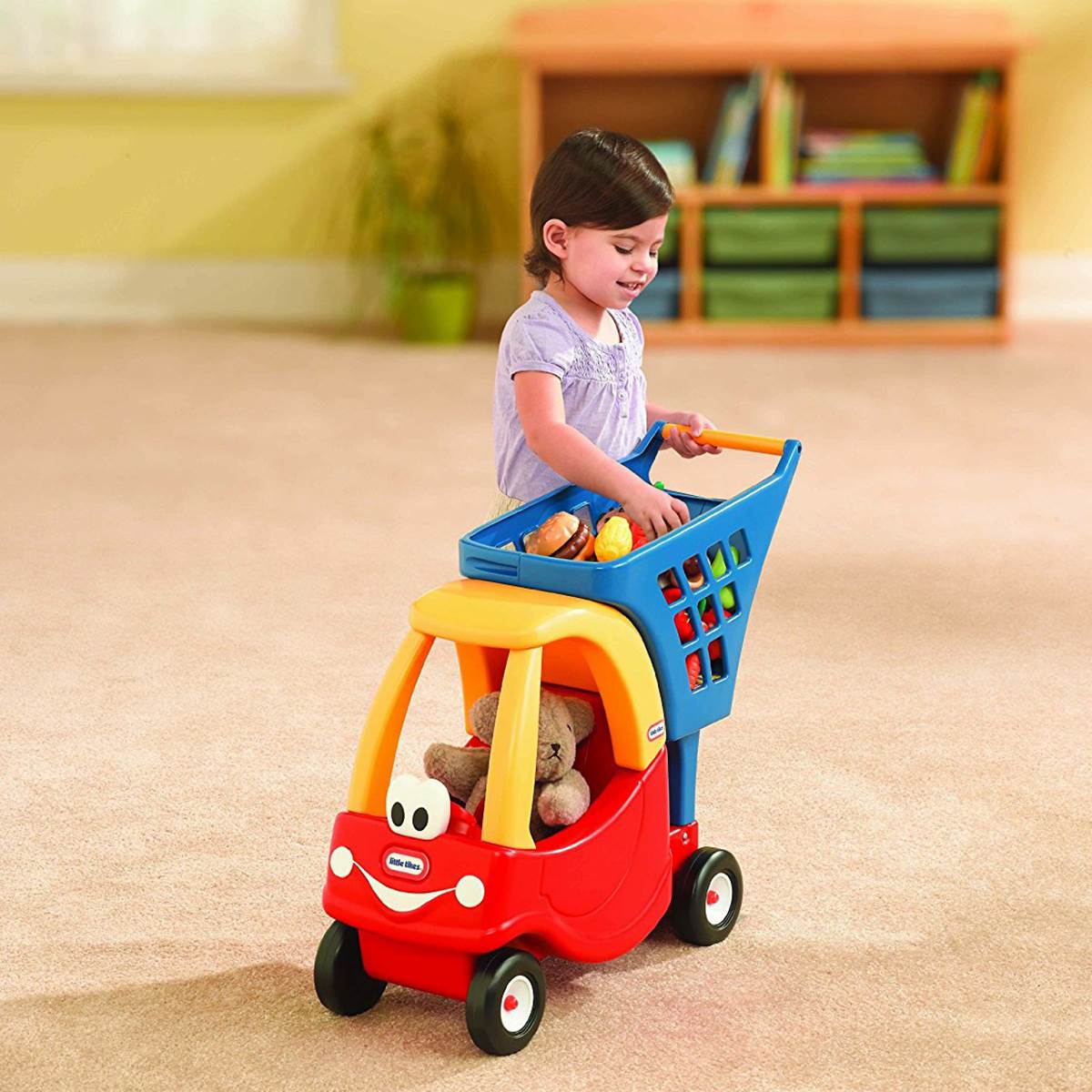Little Tikes Cozy Coupe Kids Pretend Play Fun Grocery Store Shopping Cart, Red