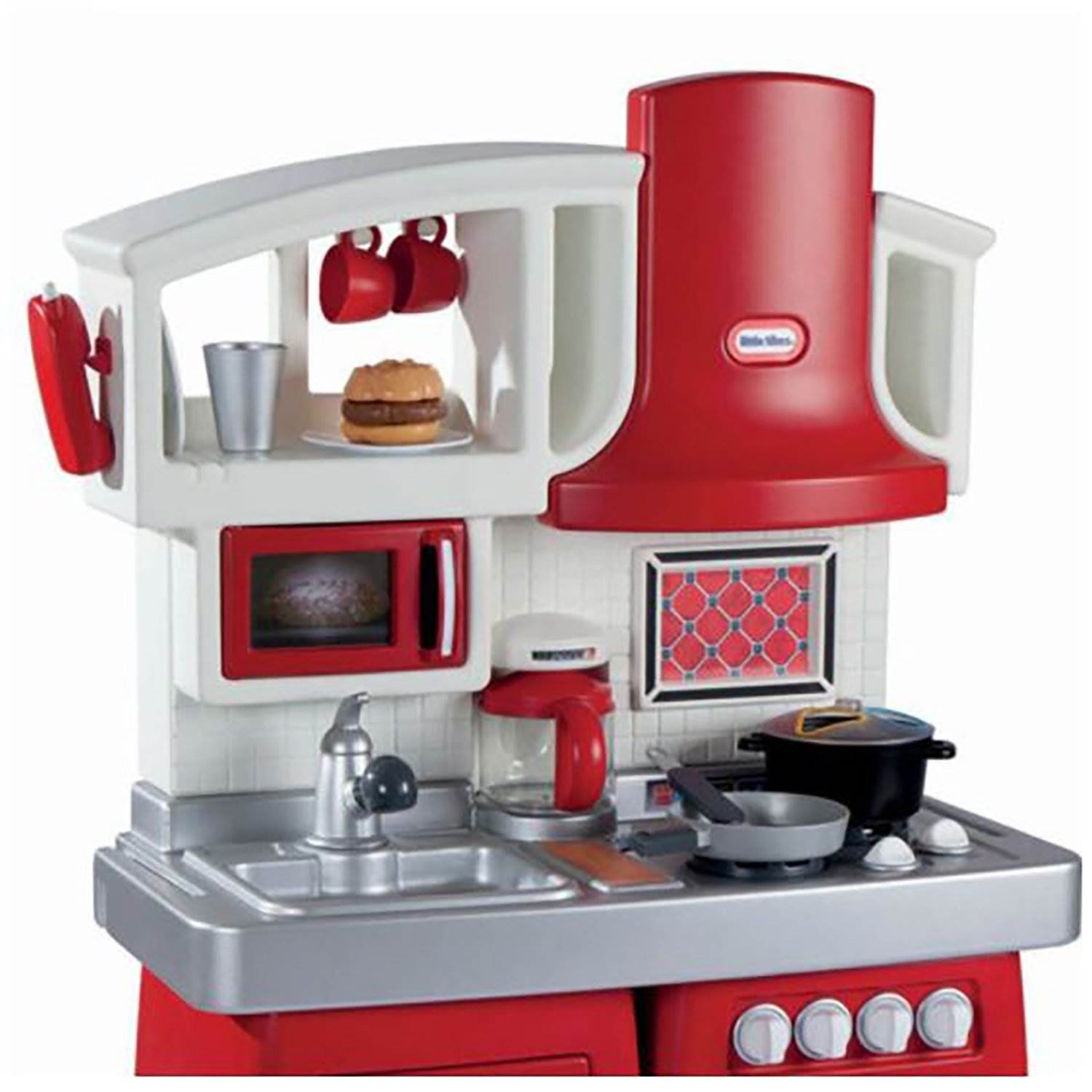 Little Tikes Cook 'n Grow Pretend Play Kids Toy Cooking Kitchen Play Set, Red