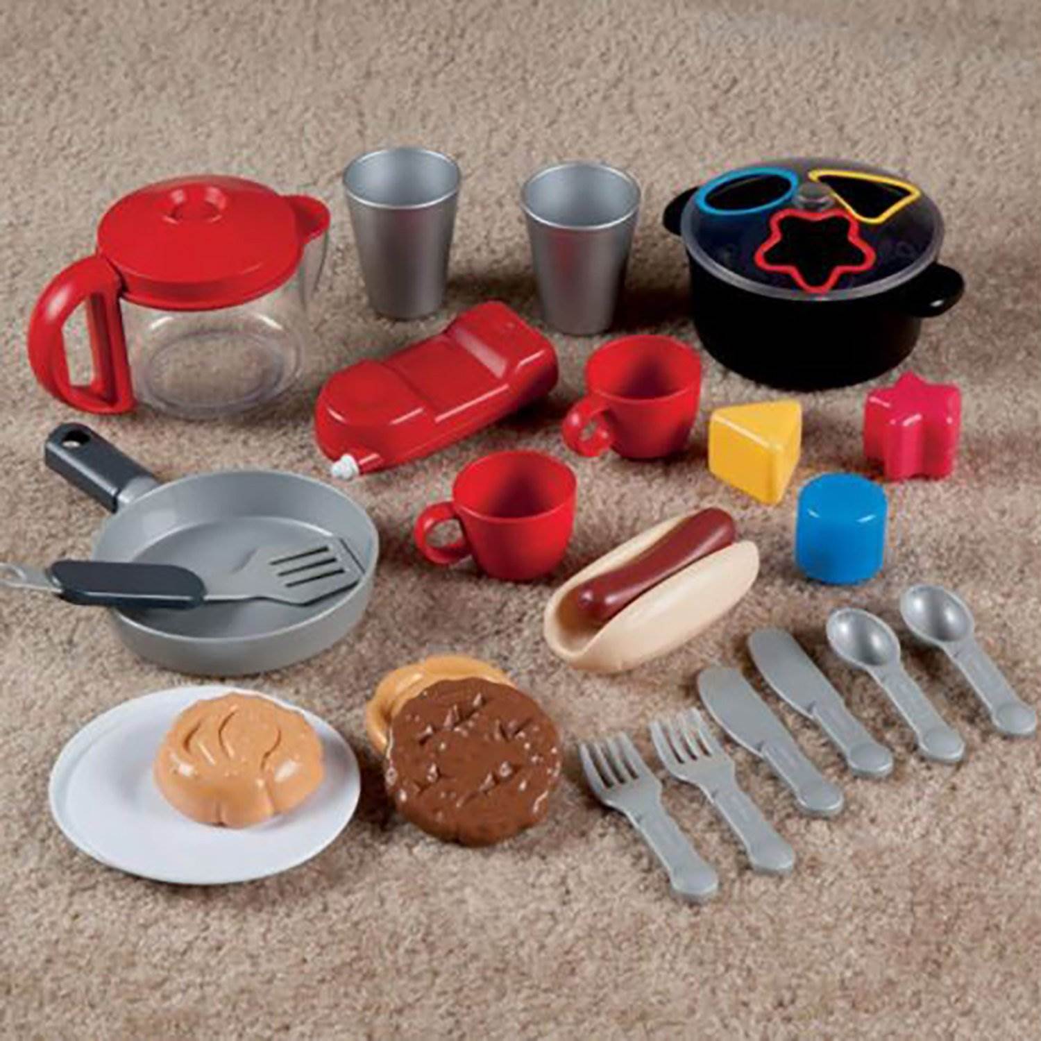 Little Tikes Cook 'n Grow Pretend Play Kids Toy Cooking Kitchen Play Set, Red