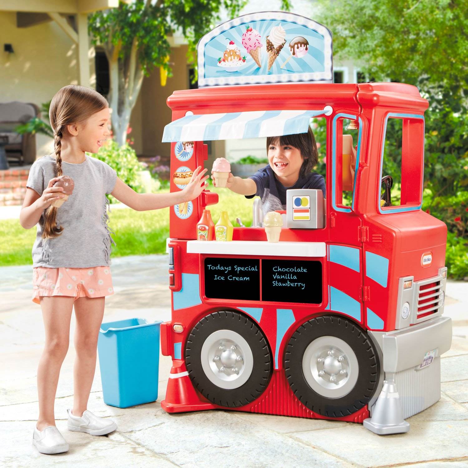 Little Tikes 2-in-1 Kids Pretend Play Ice Cream & Food Truck Kitchen (Open Box)
