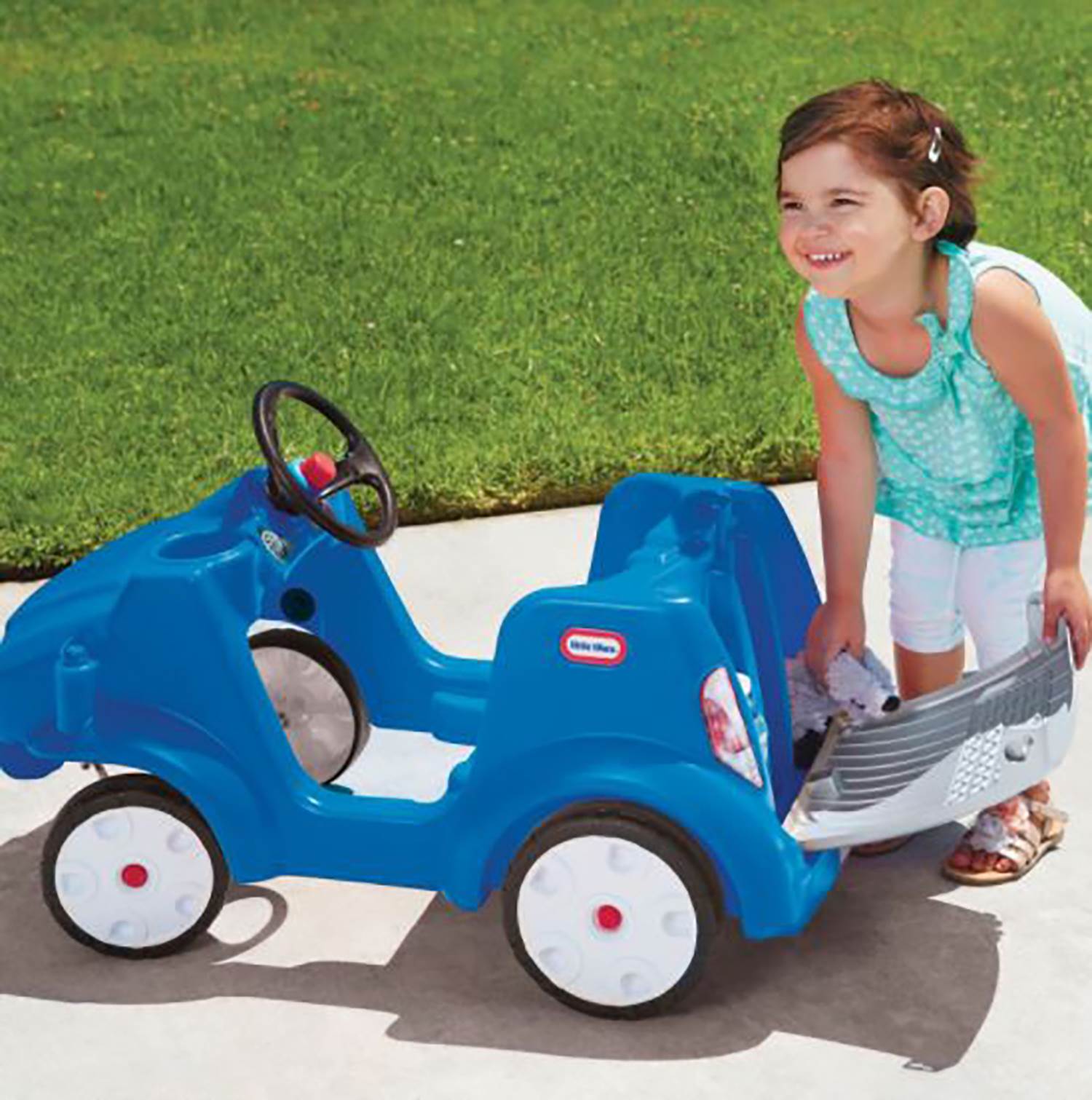Little Tikes Quiet Drive Buggy Toddler Childrens Ride On Car, Blue (Open Box)