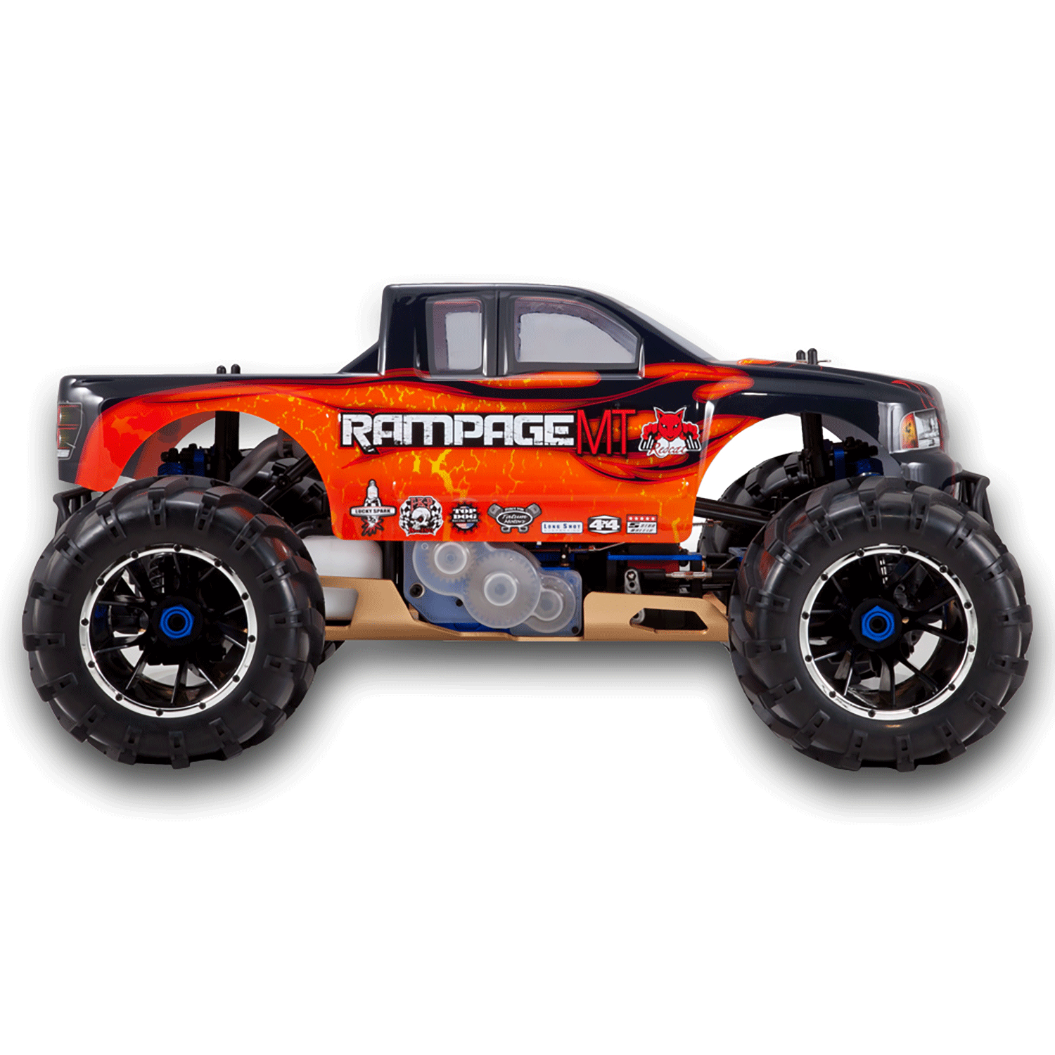 Redcat Racing Rampage MT V3 Gas Truck 1/5 Scale RC Monster Truck, Orange/ Flame