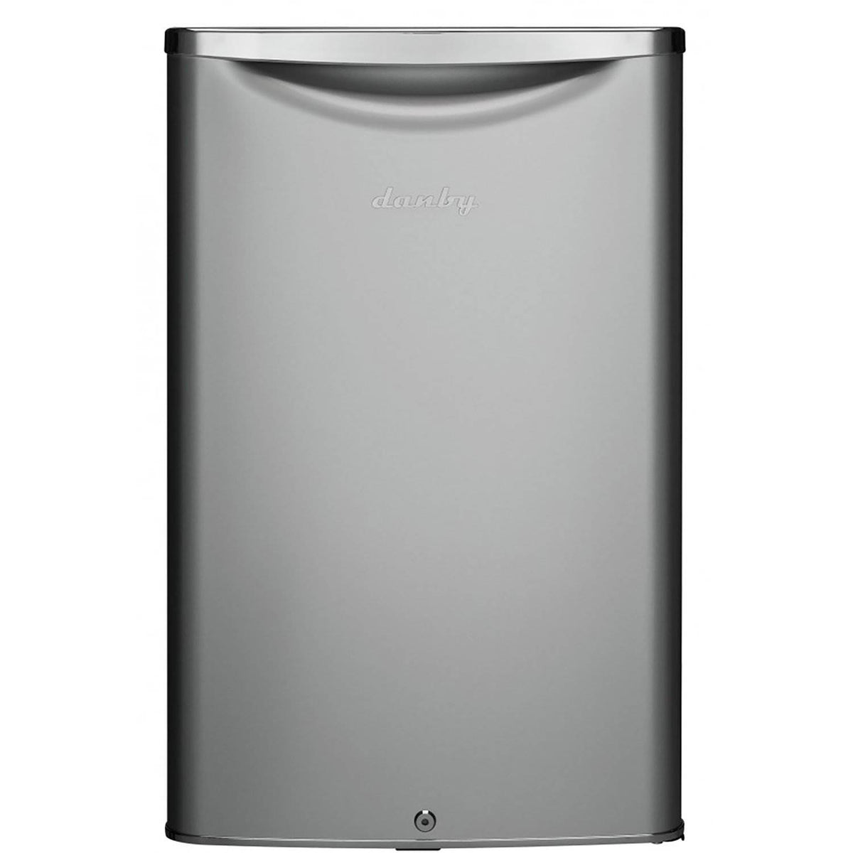 Danby 4.4 Cubic Ft Compact Sized Mini Refrigerator with Lock, Silver (For Parts)