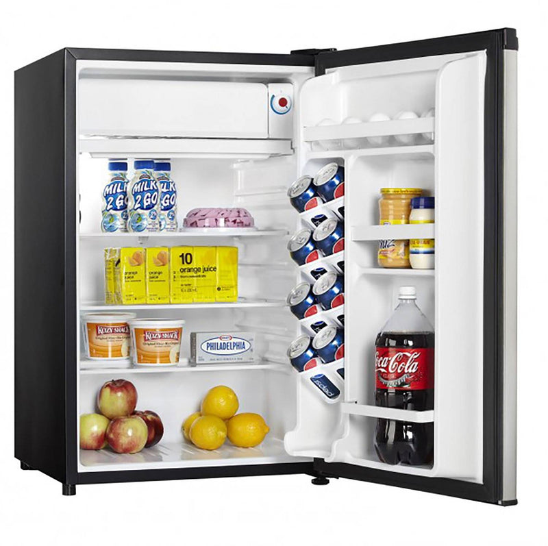 Danby 4.4 Cubic Feet Compact Sized Refrigerator and Freezer, Stainless Steel