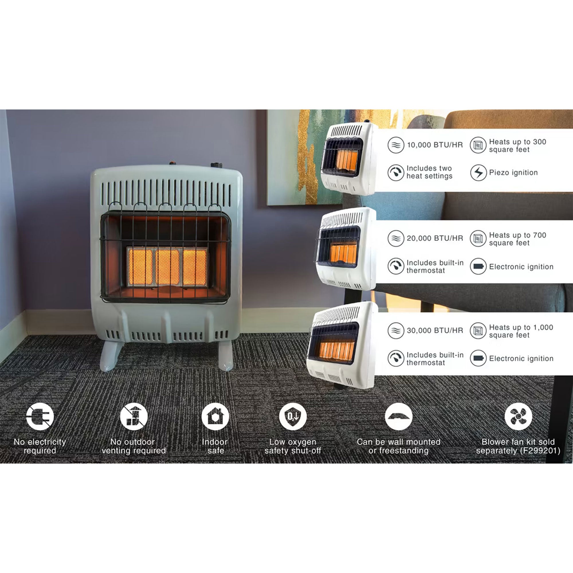 30,000 BTU Radiant 20LB Propane Indoor/Outdoor Space Heater (Open Box) - VMInnovations