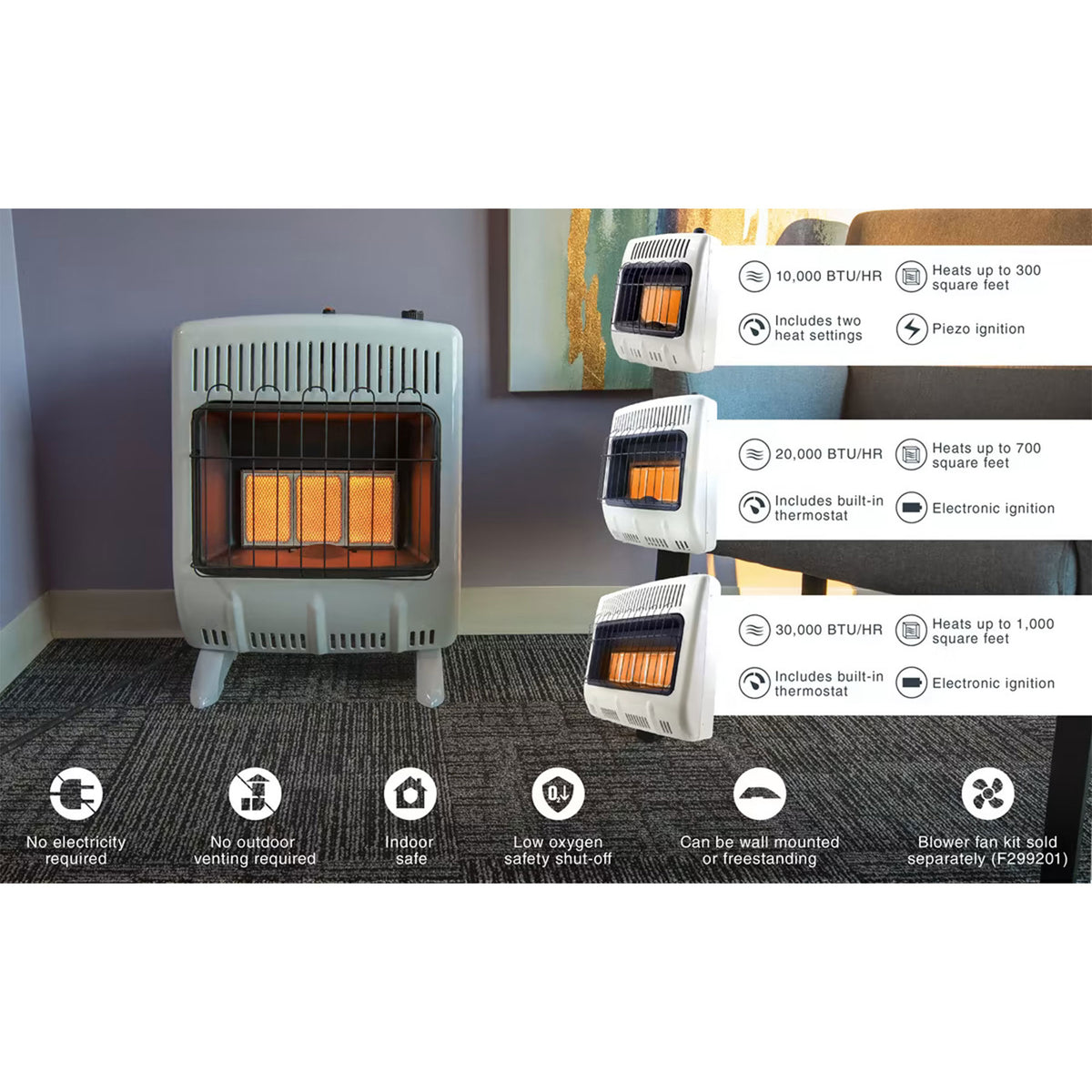Mr. Heater 30000 BTU Vent Free Radiant Propane Indoor/Outdoor Heater (3 Pack)