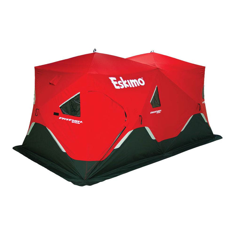 Eskimo FatFish Portable 7-9 Person Pop Up Ice Fishing Shanty Shack Shelter Hut