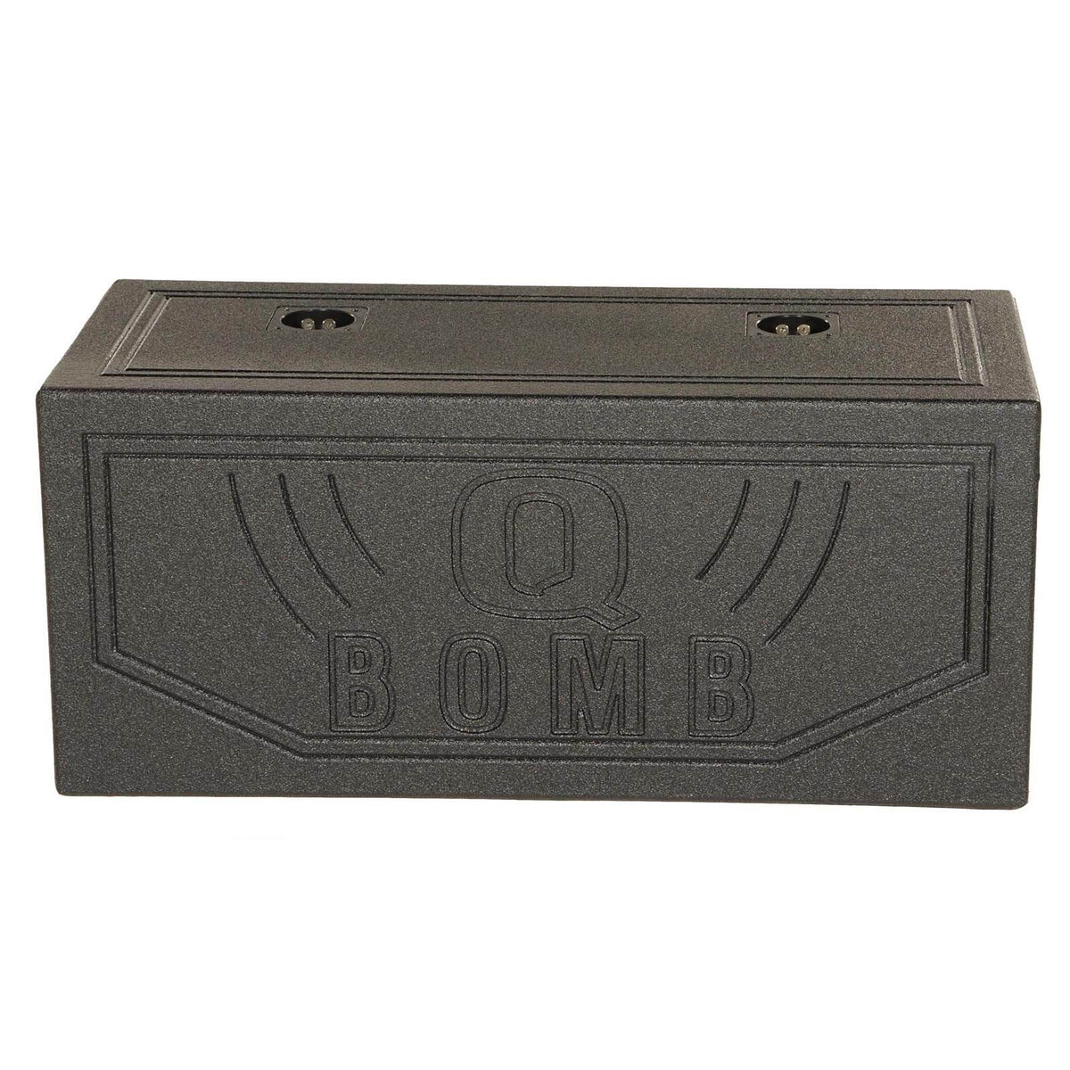 QPower Dual 8 Inch Vented Port Subwoofer Sub Box with Bedliner Spray (Damaged)