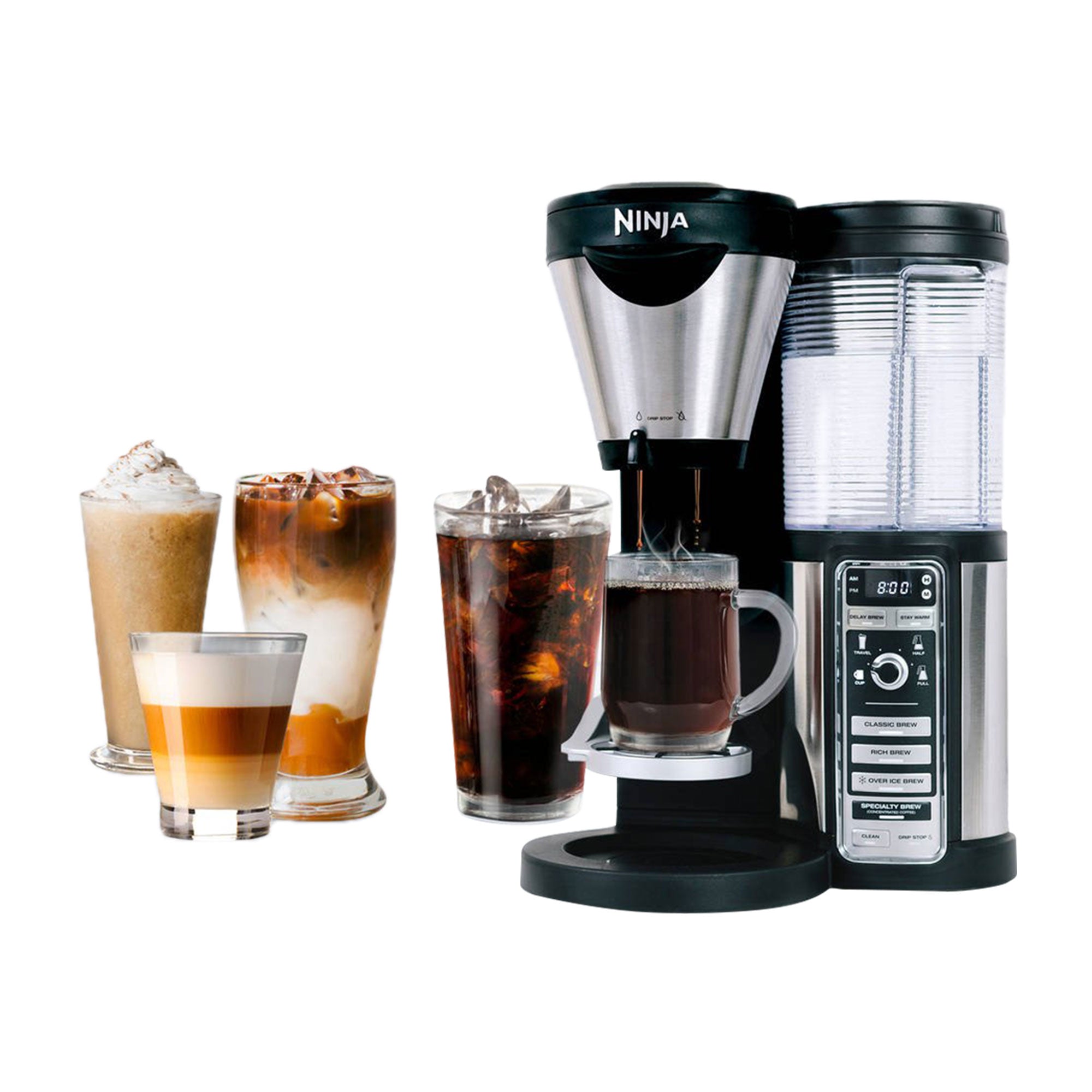 Ninja CF080 Coffee Bar Auto-IQ 1 Touch Intelligence Brewer Maker w/ Glass Carafe