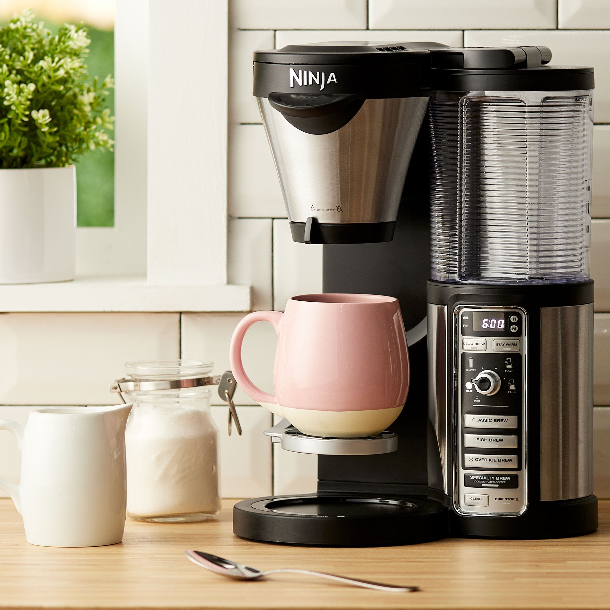 Ninja CF080 Coffee Bar Auto-IQ 1 Touch Intelligence Brewer Maker w/ Glass Carafe