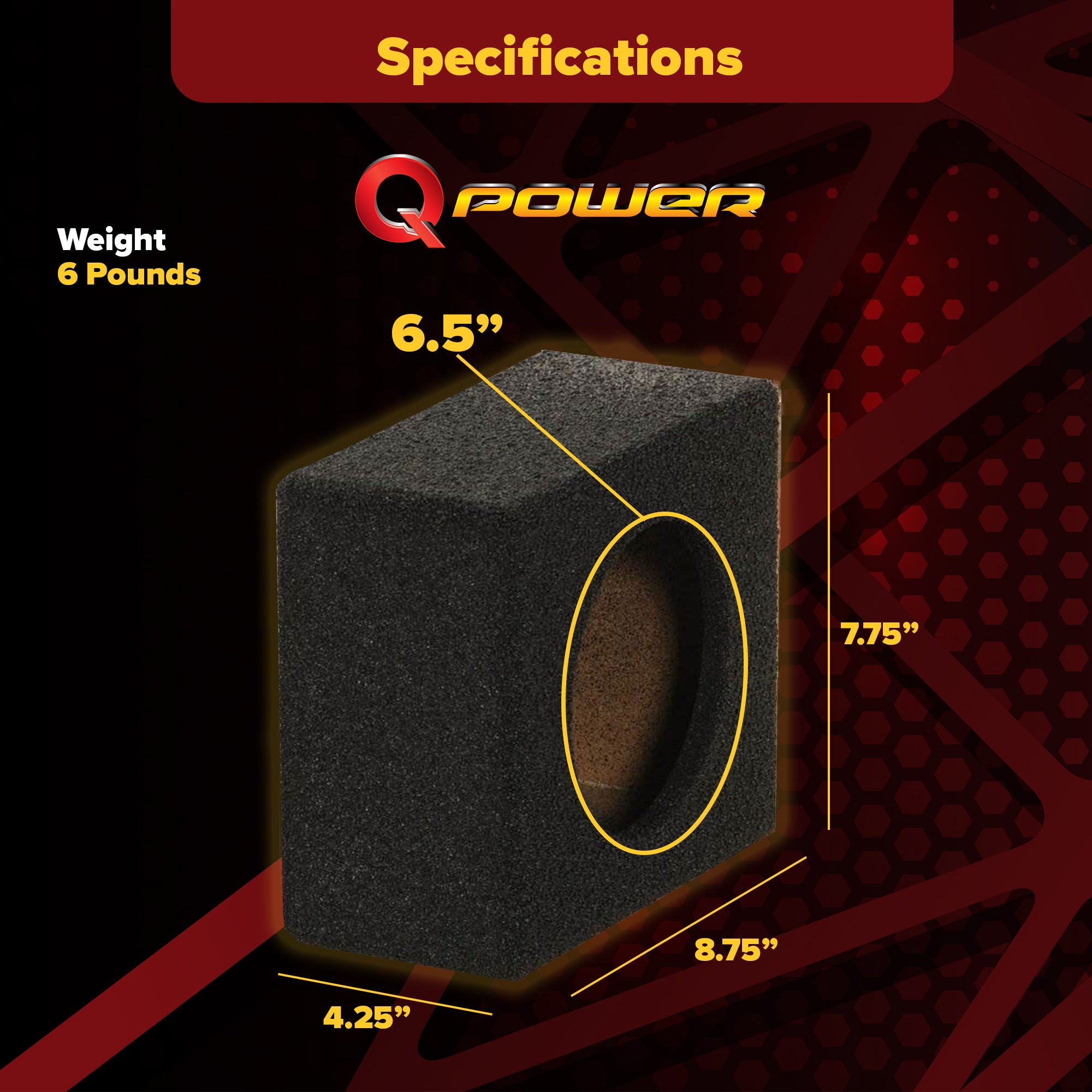 QPower QBTW6.5 Single 6.5" Bedliner Spray Car Speaker Box Enclosures, Pair(Used) - VMInnovations