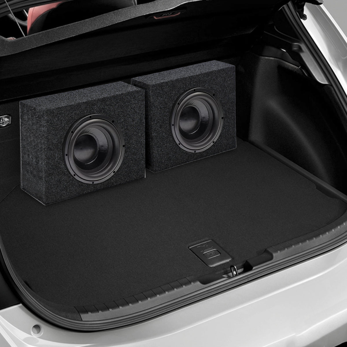 QPower QBomb Single 6.5" Bedliner Spray Car Speaker Enclosures, Pair (Open Box)