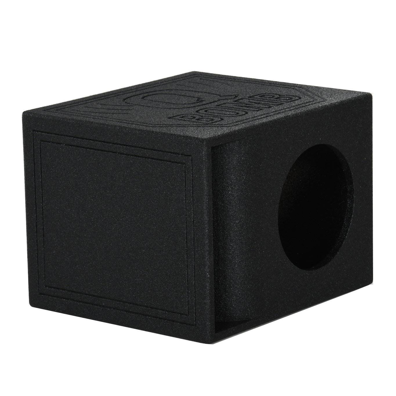 Q Power QBomb QBOMB10HP Single 10" Vented Port Subwoofer Box w/ Bedliner Spray - VMInnovations