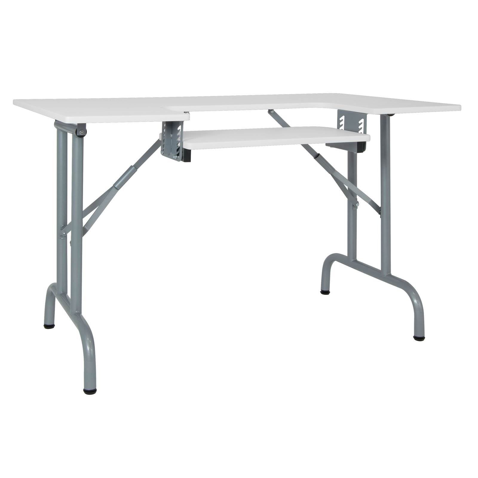 Studio Designs Folding Sewing & Craft Table w/ Machine Shelf, White (Damaged)