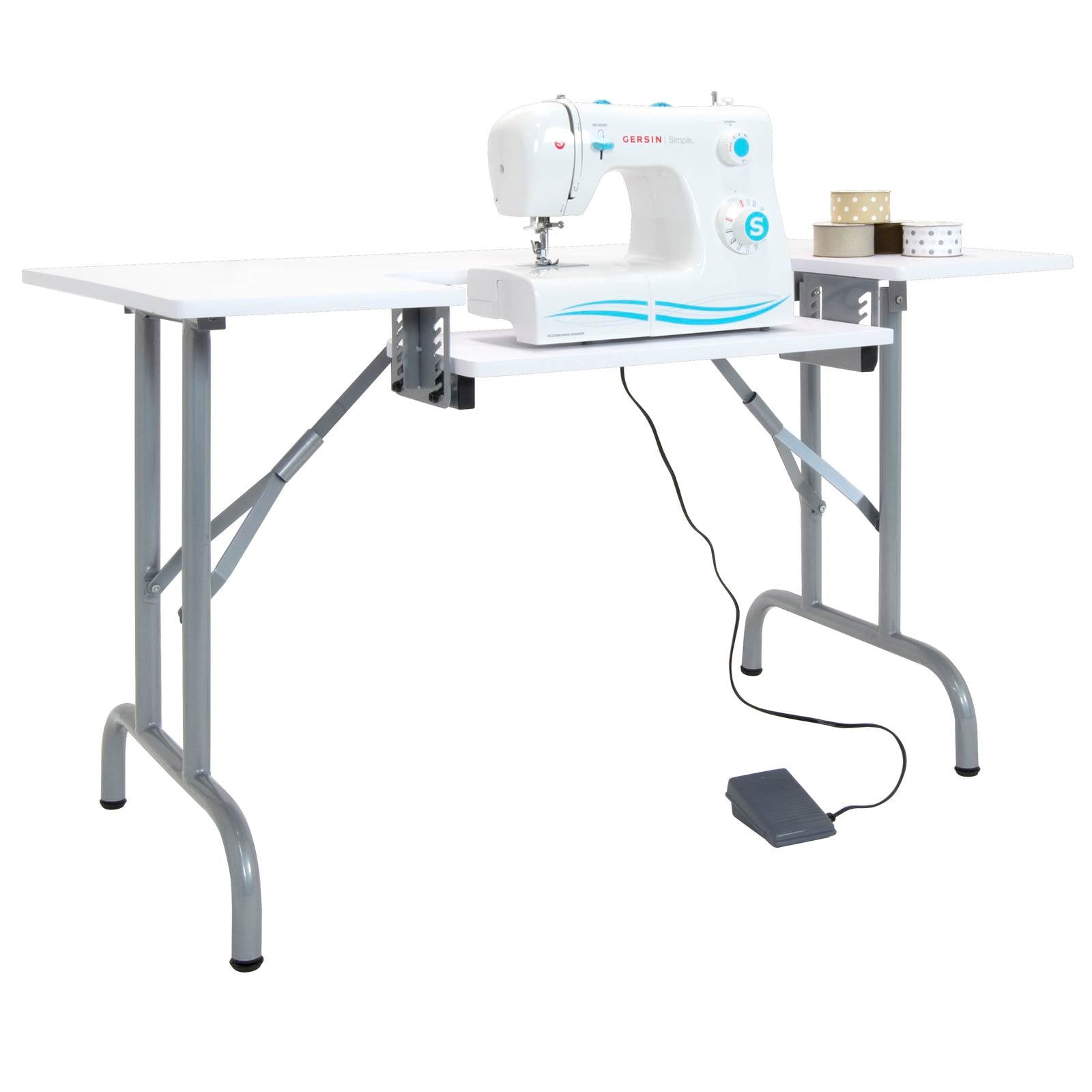 Studio Designs Folding Multipurpose Sewing & CraftTable w/Machine Shelf Open Box - VMInnovations