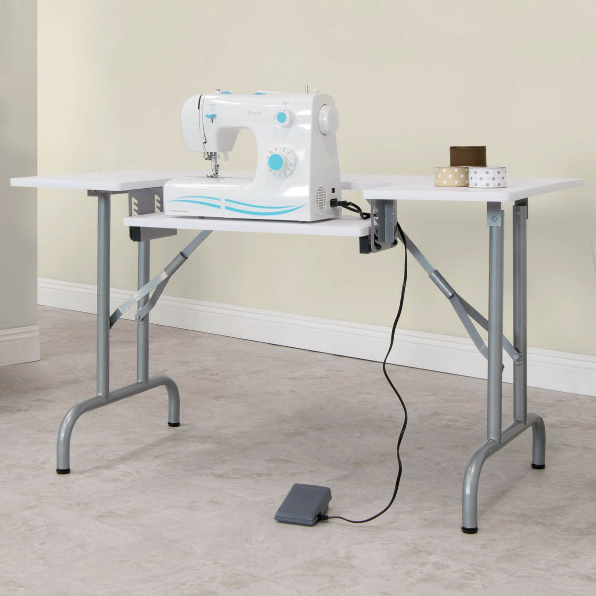 Studio Designs Folding Multipurpose Sewing & CraftTable w/Machine Shelf Open Box - VMInnovations