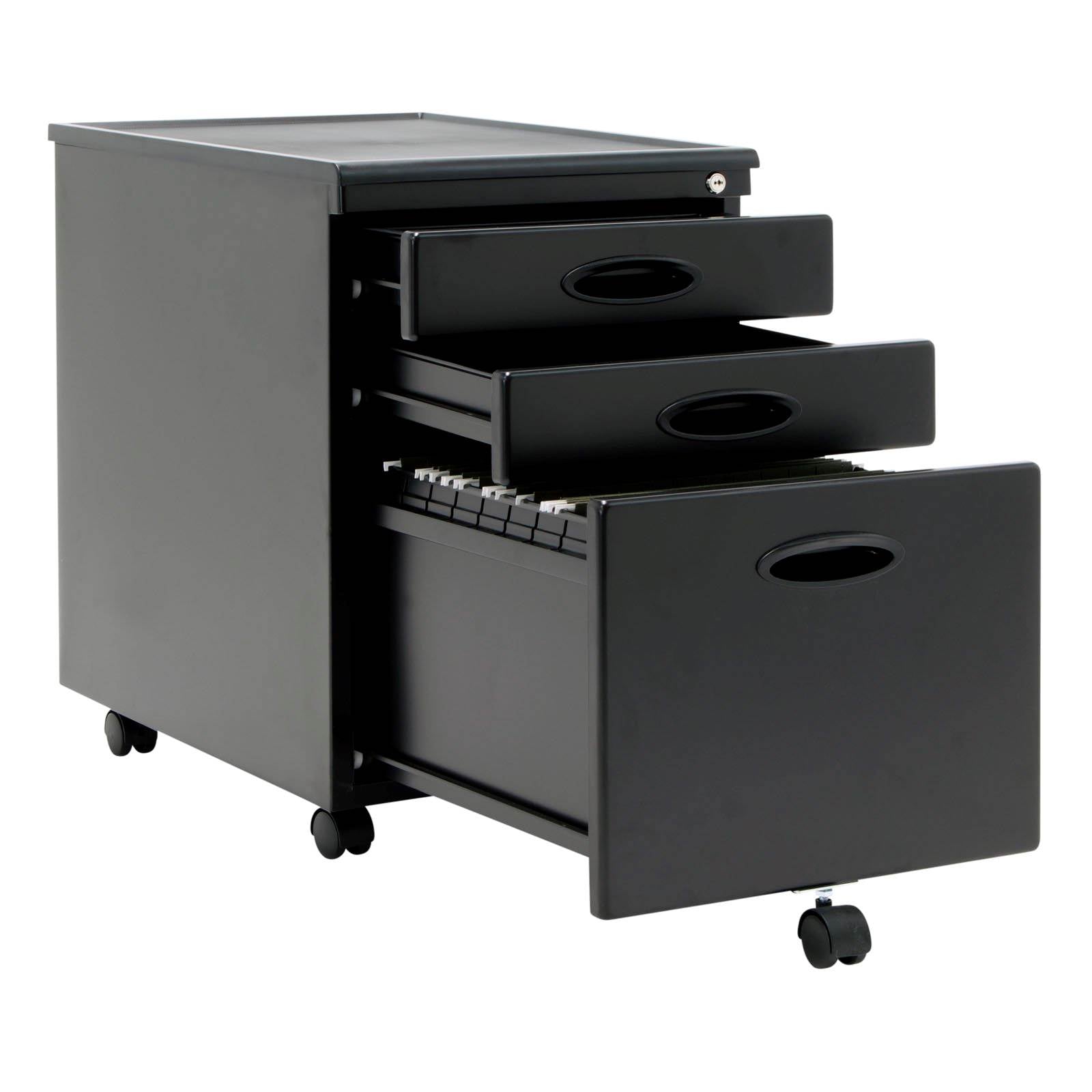 Calico Designs Office Storage 3 Drawer Mobile File Cabinet, Black (Damaged)