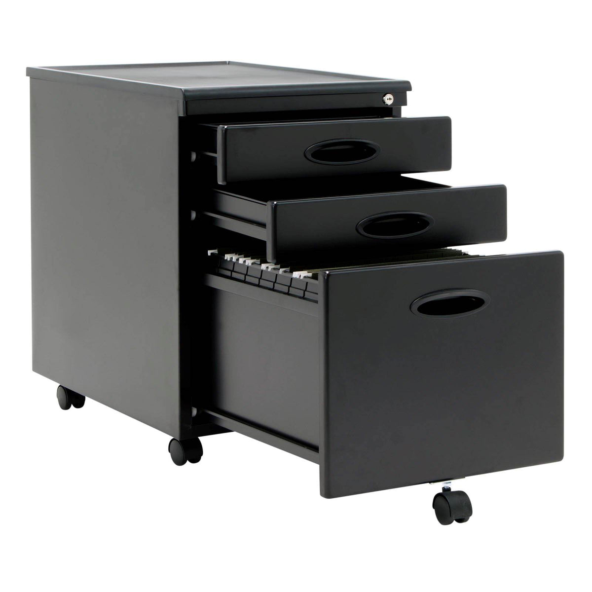 Studio Designs Storage Furniture 3 Drawer Mobile File Cabinet, Black (Open Box)