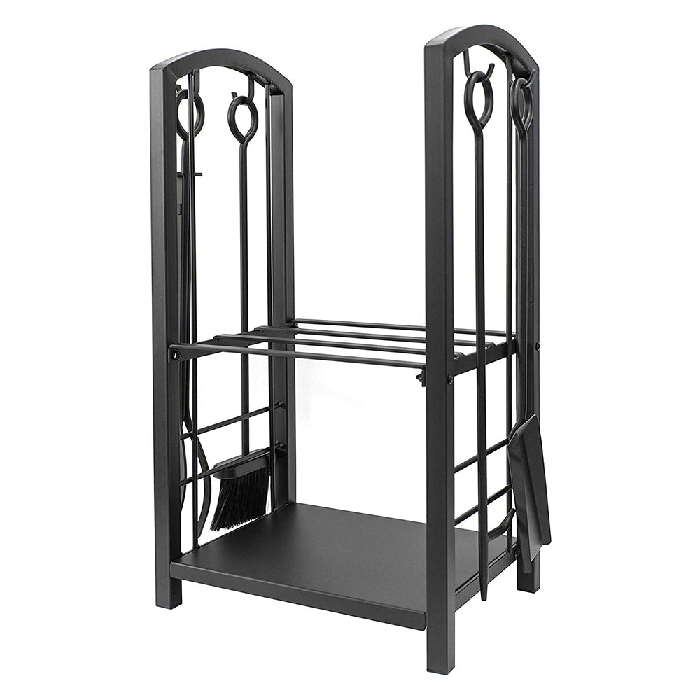 Olympia Tools 5 Piece Iron Construction Fireplace Tool Set w/Log Rack (Open Box) - VMInnovations