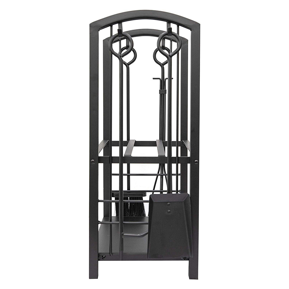 Olympia Tools 5 Piece Iron Construction Fireplace Tool Set w/Log Rack (Open Box) - VMInnovations