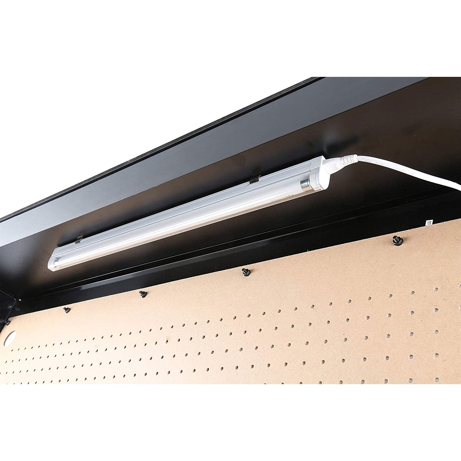Olympia Tools 47" Steel Workbench w/ Light, Outlets, Pegboard and Storage, Black