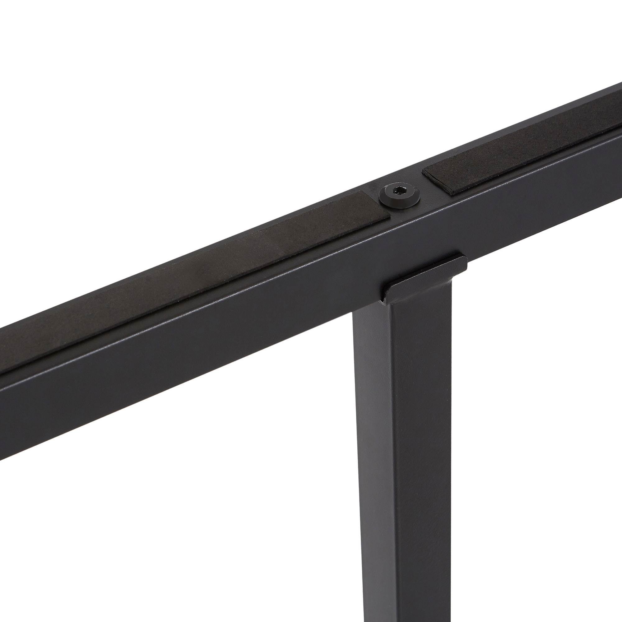intelliBASE Twin Size Wooden Slat Black Metal Platform Bed Frame (Open Box)