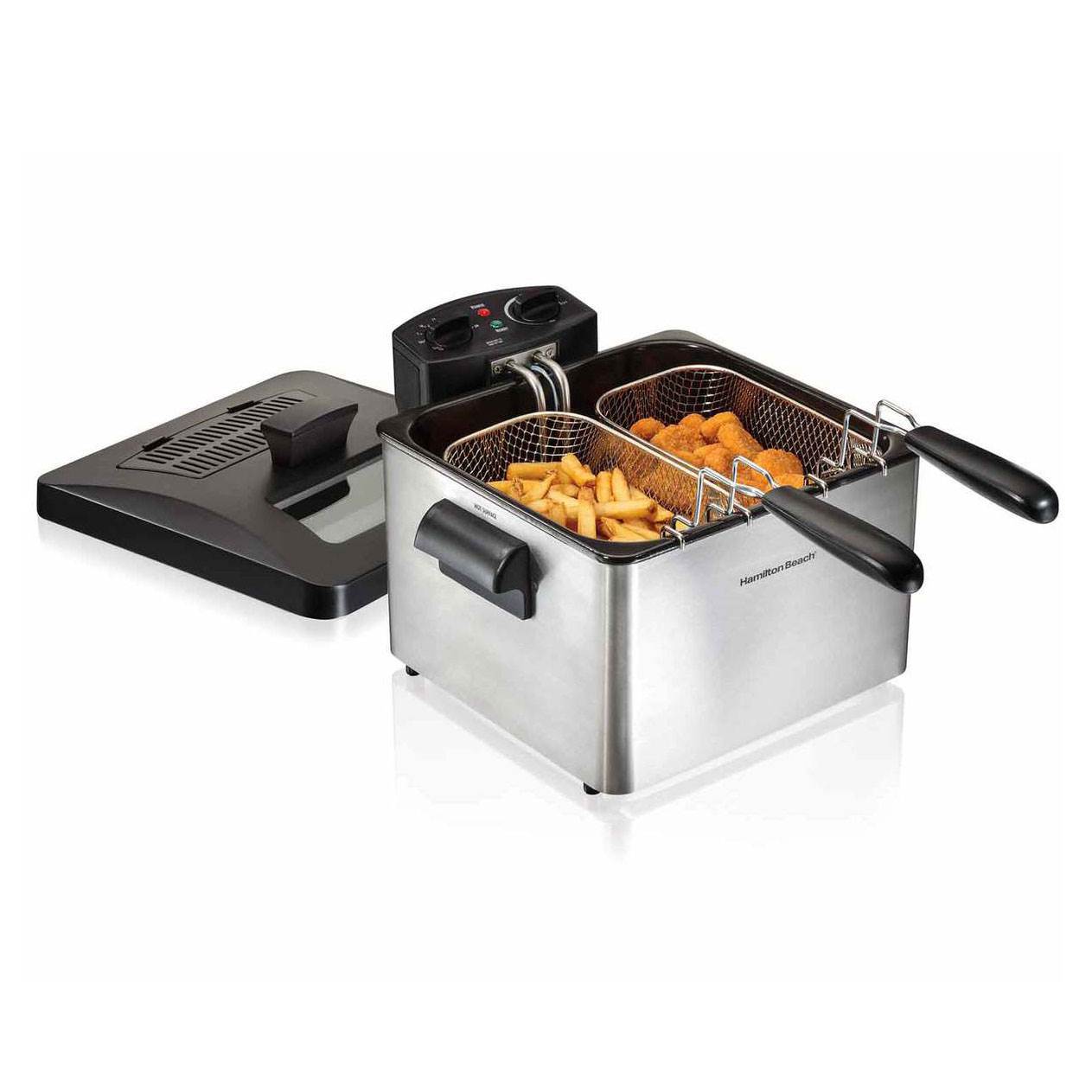 Hamilton Beach 35036 Professional Home 12 Cup 2 Basket Electric Deep Fat Fryer