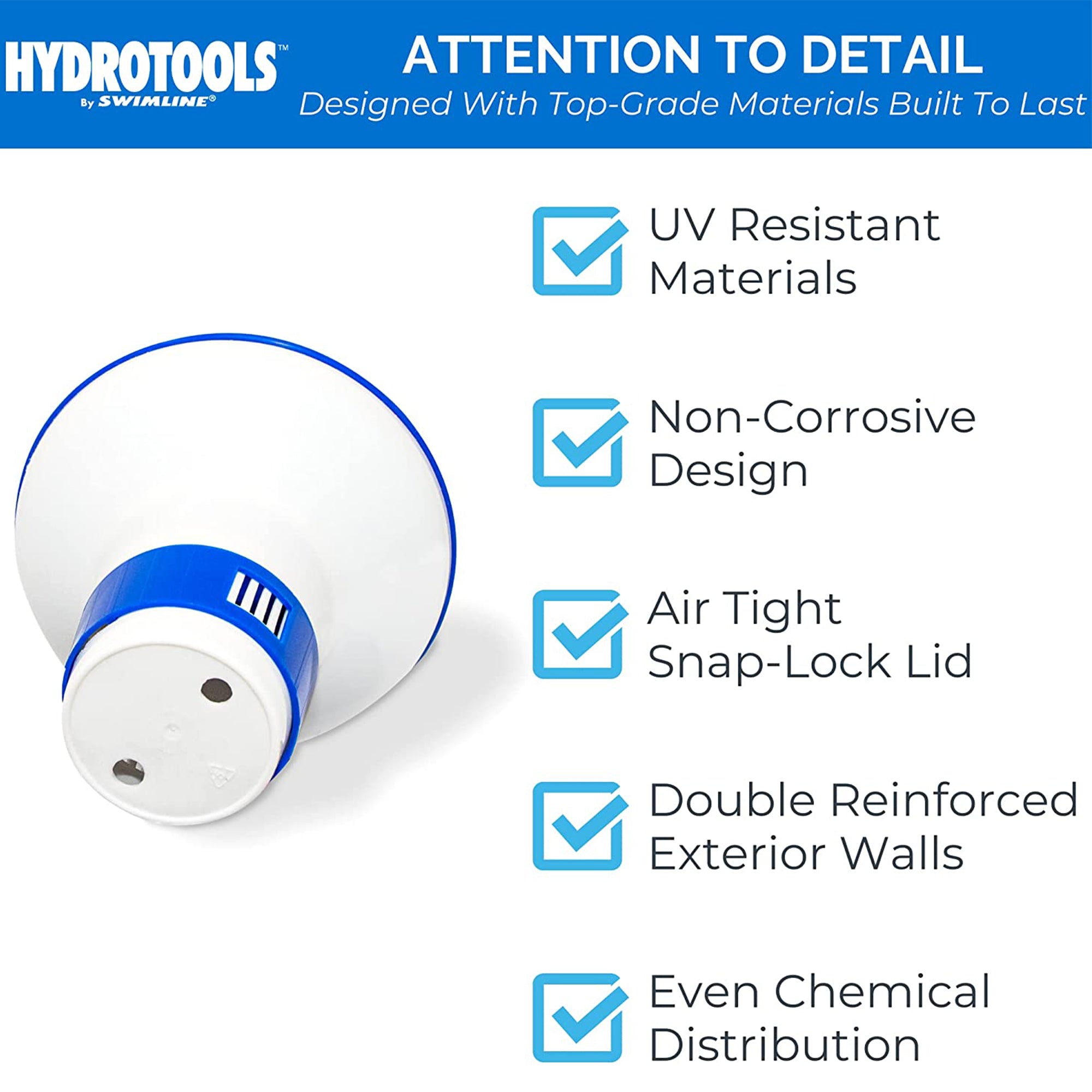 HydroTools 8715 Swimming Pool Mini Chlorine Tablet Floating Chemical Dispenser - VMInnovations