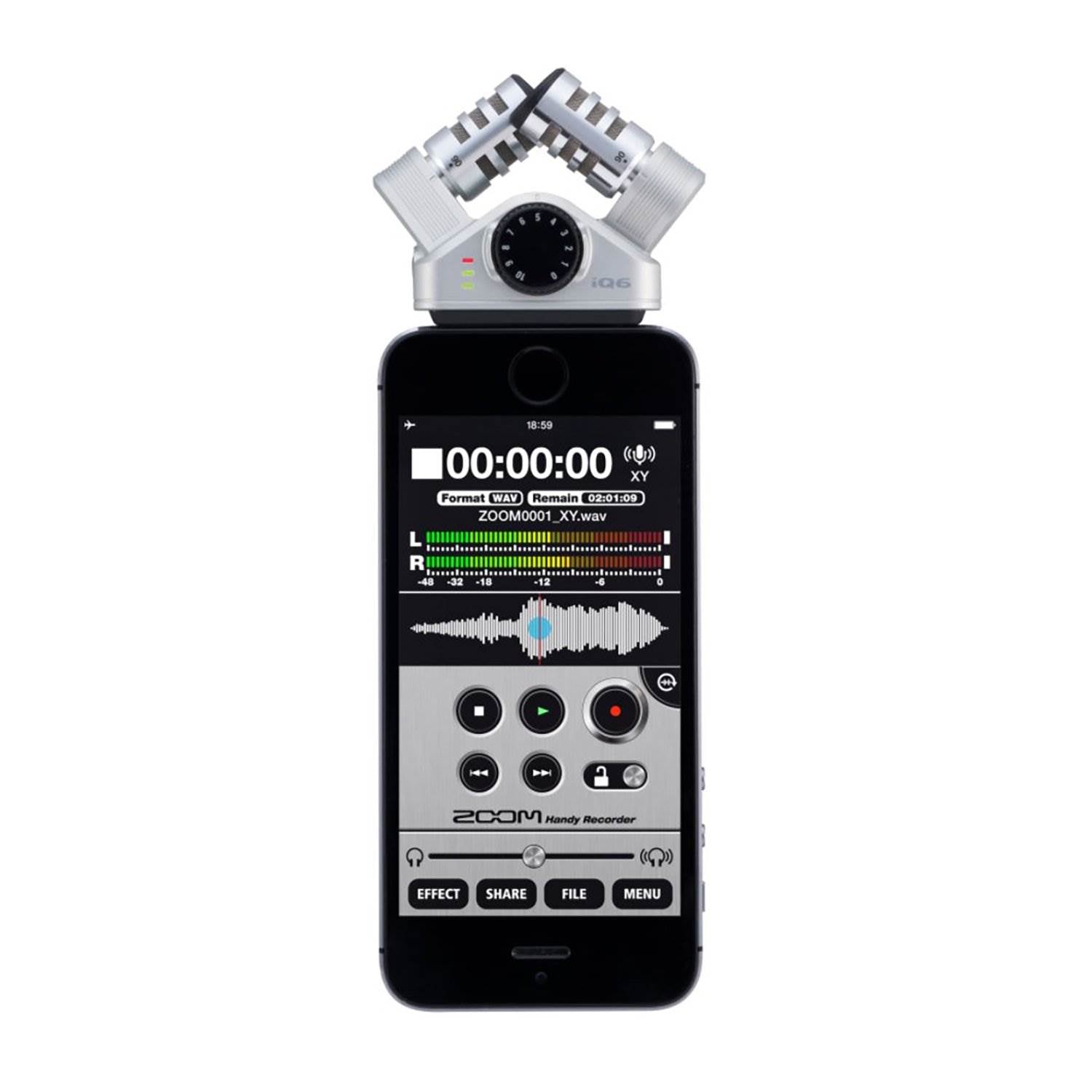 Zoom Q8 HD Video Camera and iQ6 Stereo Lightning Connector X/Y with Case, Black