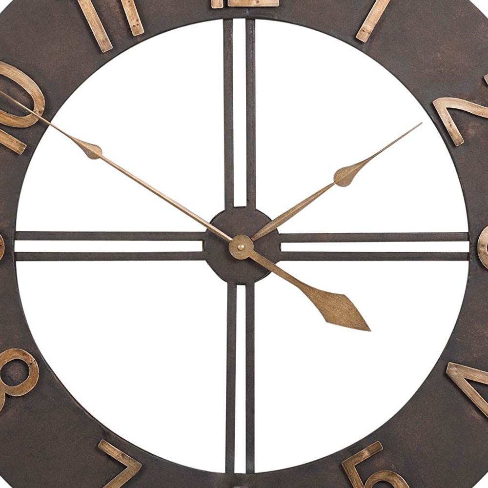 Studio Designs 30" Industrial Loft Analog Home Decor Wall Clock, Dark (Open Box)