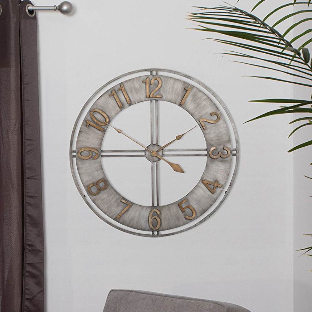 Studio Designs 30" Industrial Analog Home Wall Clock, Steel & Bronze (Open Box)