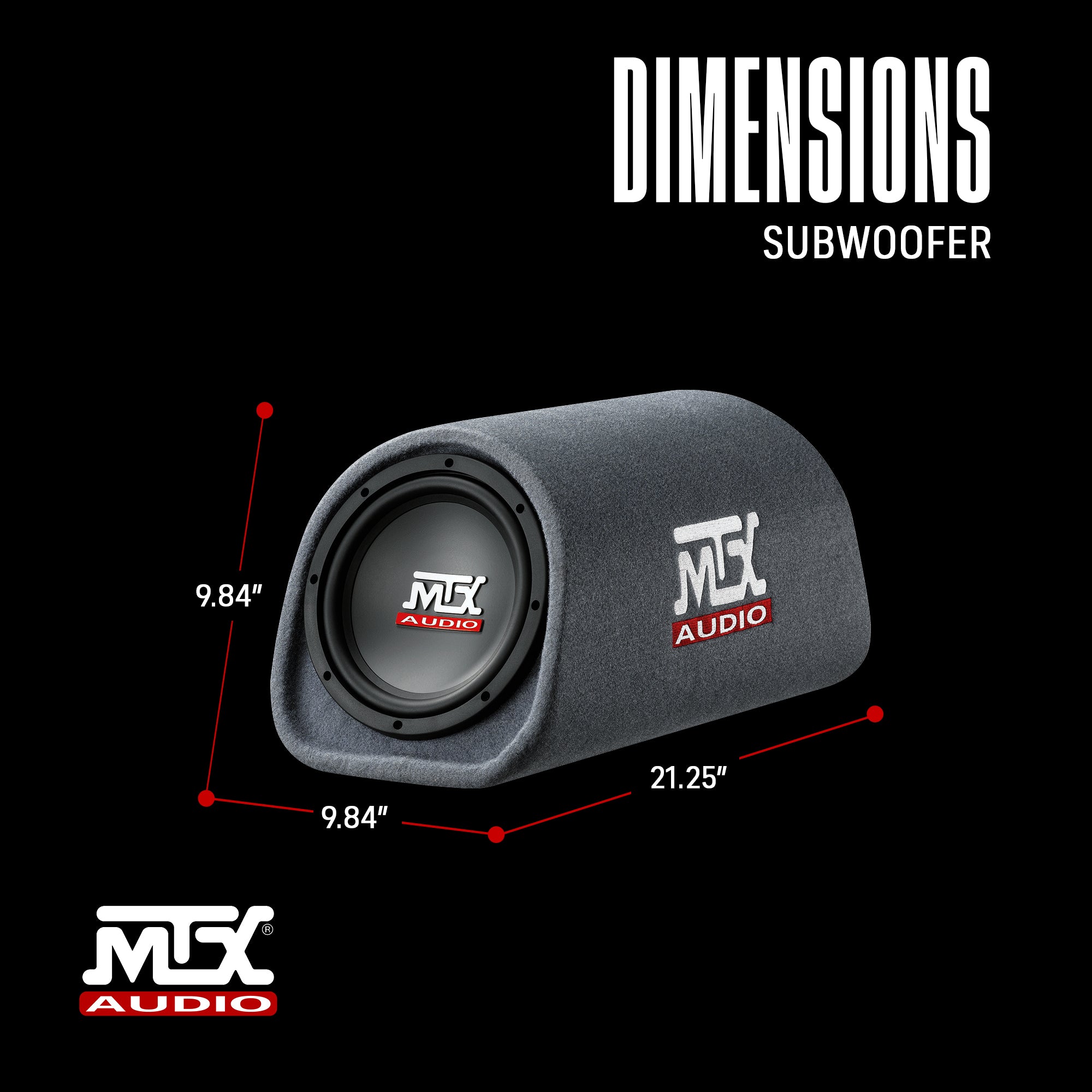 MTX AUDIO 240W Loaded Subwoofer Enclosure Amplified Tube Box Vented (Open Box)
