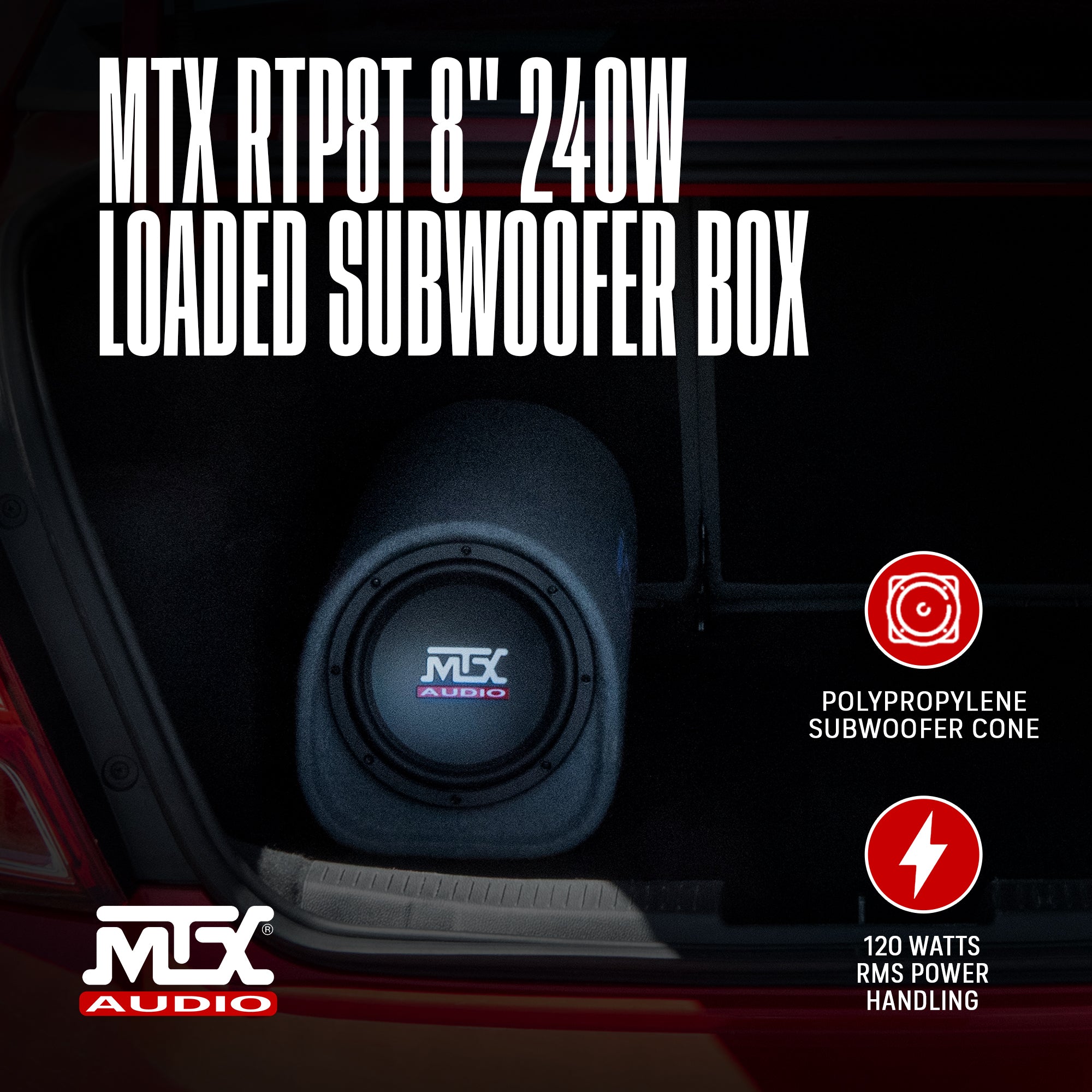 MTX TNP212DV 12-Inch 2000-Watt Dual Loaded Subwoofer Enclosure with Amplifier
