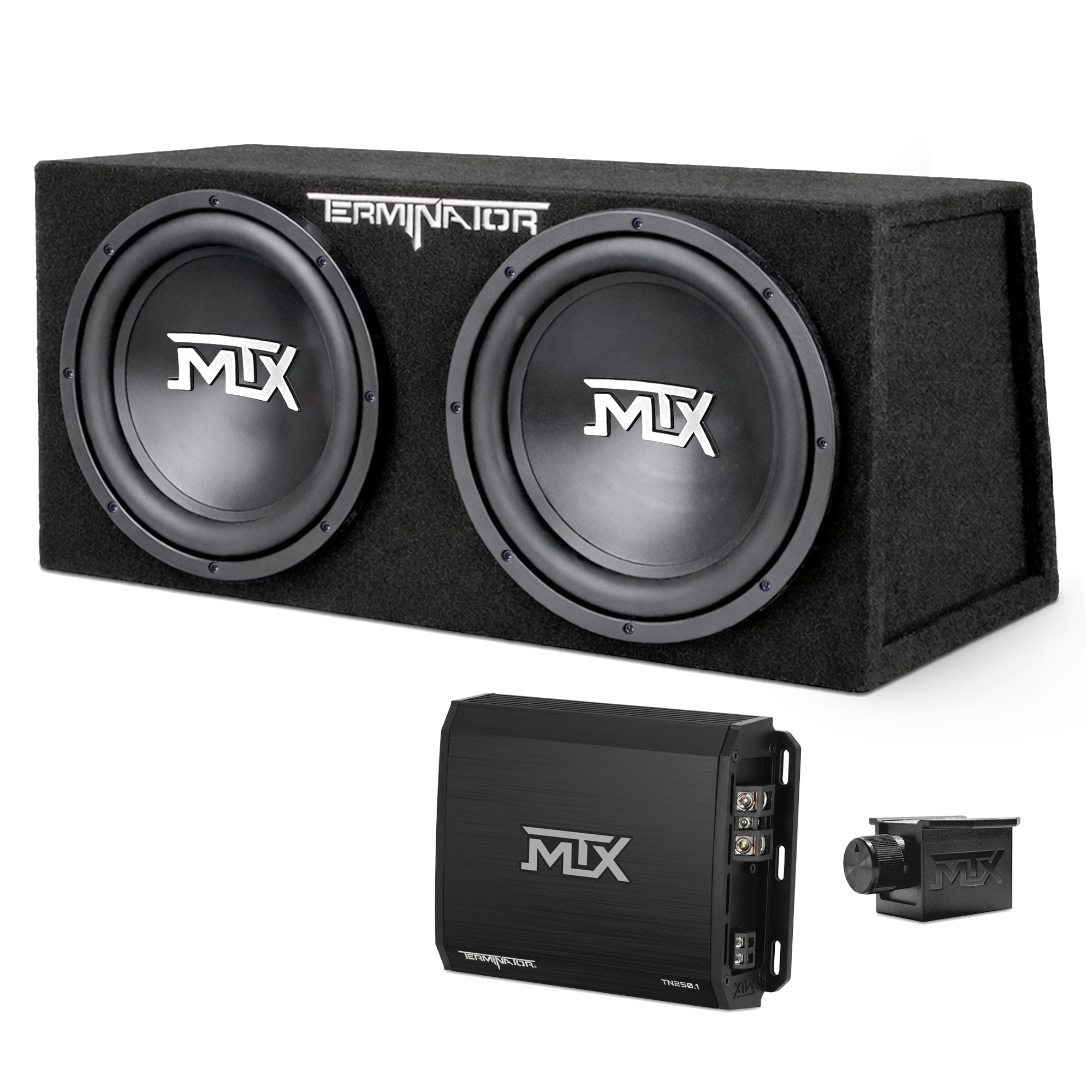 MTX TNP212D2 12" 1200W Dual Loaded Car Subwoofer Audio w/ Sub Box and Amplifier