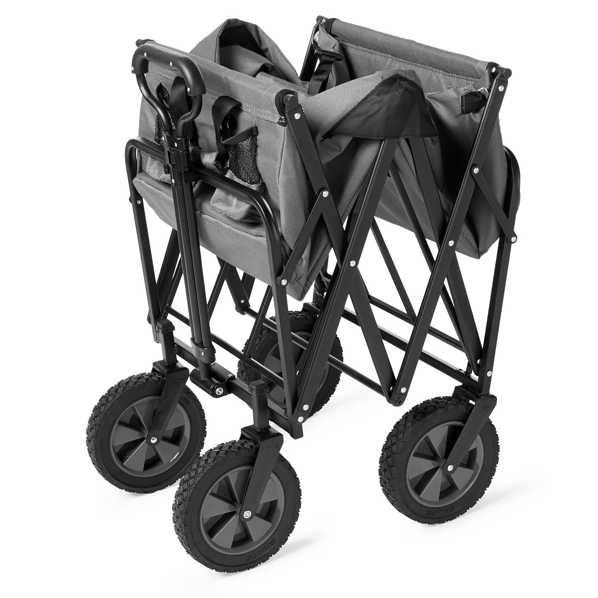 Mac Sports Collapsible Folding Outdoor Utility Garden Camping Wagon Cart, Gray - VMInnovations